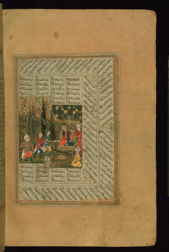 Alexander the Great (Iskandar) Being Handed a Letter that Describes a Dangerous Passage Through the Mountains