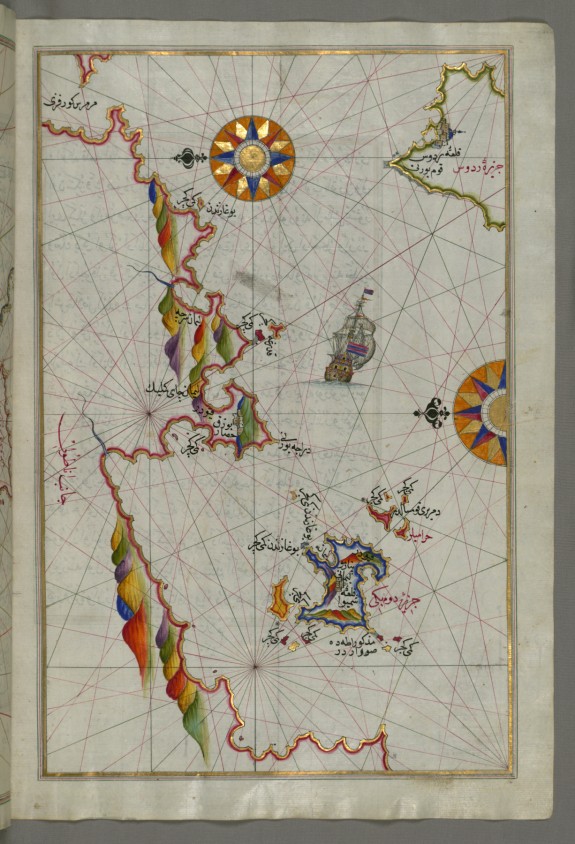 Map of the Northeastern Tip of Rhodes Island Facing the Anatolian Coast with the Island of Syme