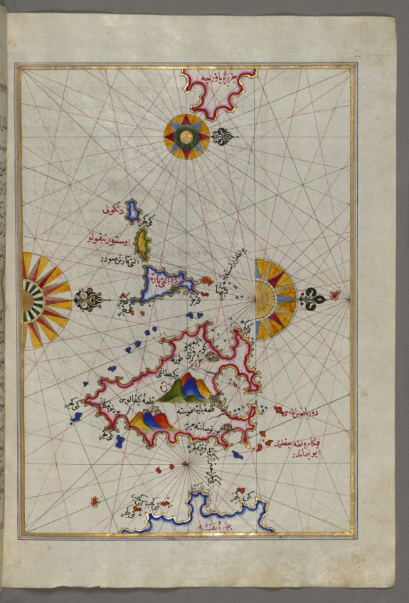 Map of the Island of Paros in the Aegean Sea