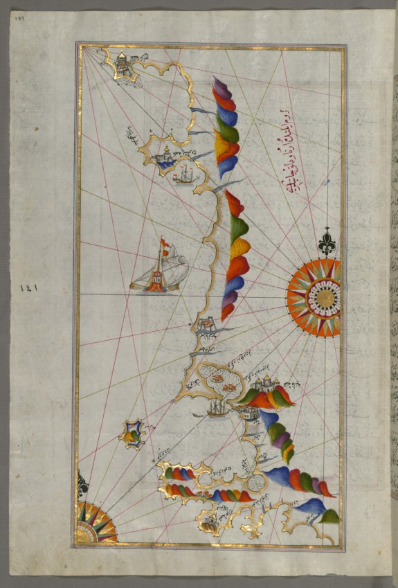 Map of the Adriatic Coast Around Karaburun and Vlora