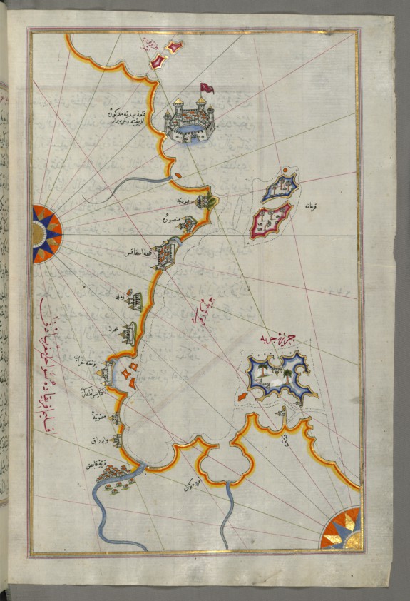 Map of the Tunisian Coast with the Fortress of Mahdiyah and the Island of Jarbah