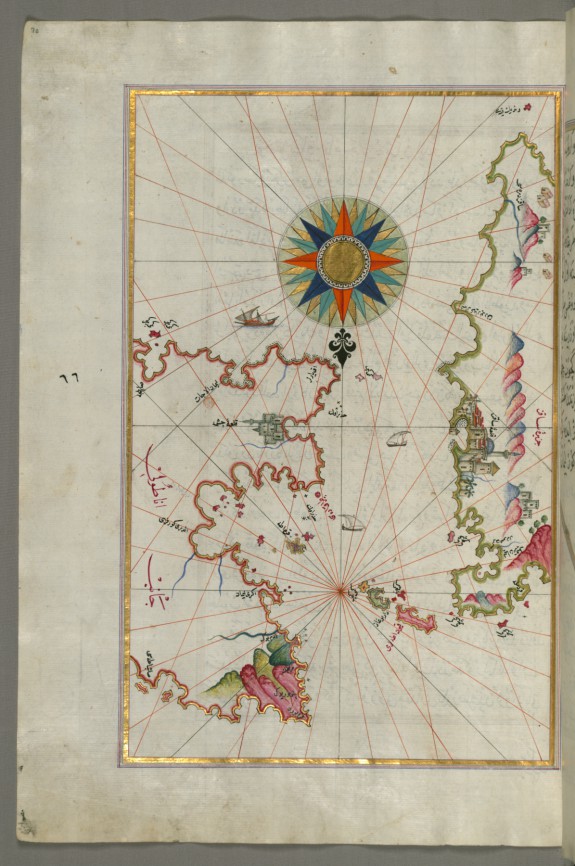 Map of Chios Island Facing Kysos Fortress on the Anatolian Side