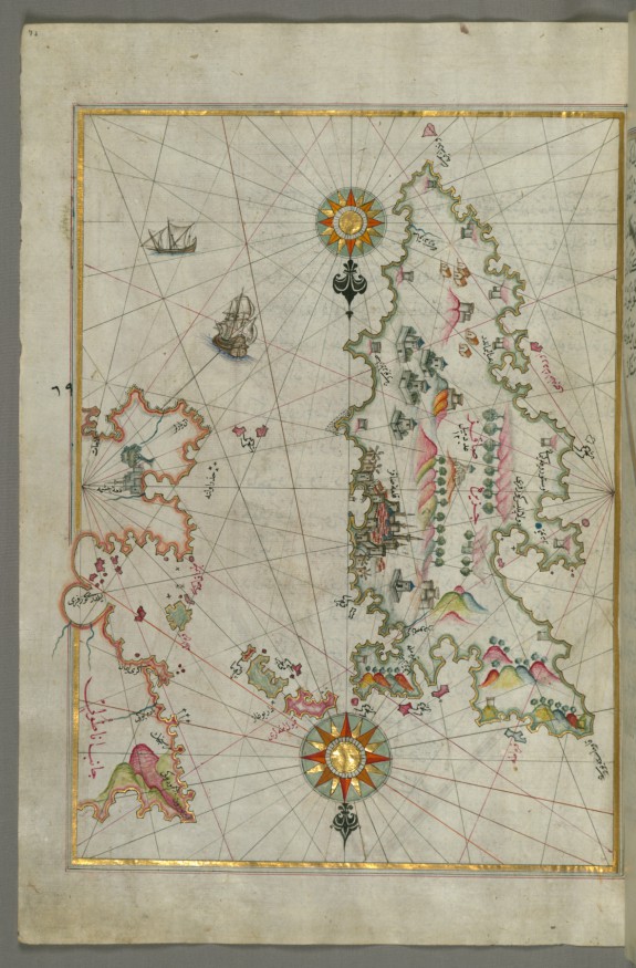 Detailed Map of Sakiz Island with its Fortress and Other Topographical Features