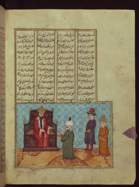 A Messenger from Seljuk Sultan Meliksah Being Received by the Byzantine King