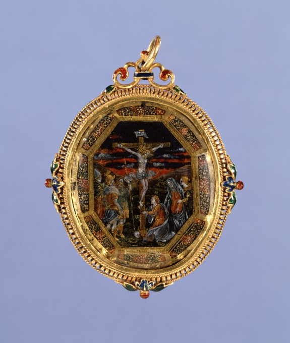 Pendant with Painting of the Crucifixation