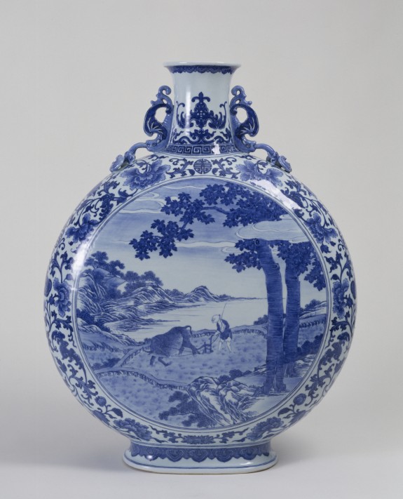 Flask with Scenes of Plowing and Weaving