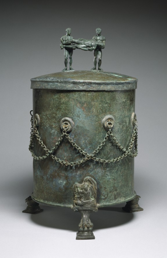 Cista Depicting a Dionysian Revel and Perseus with Medusa's Head