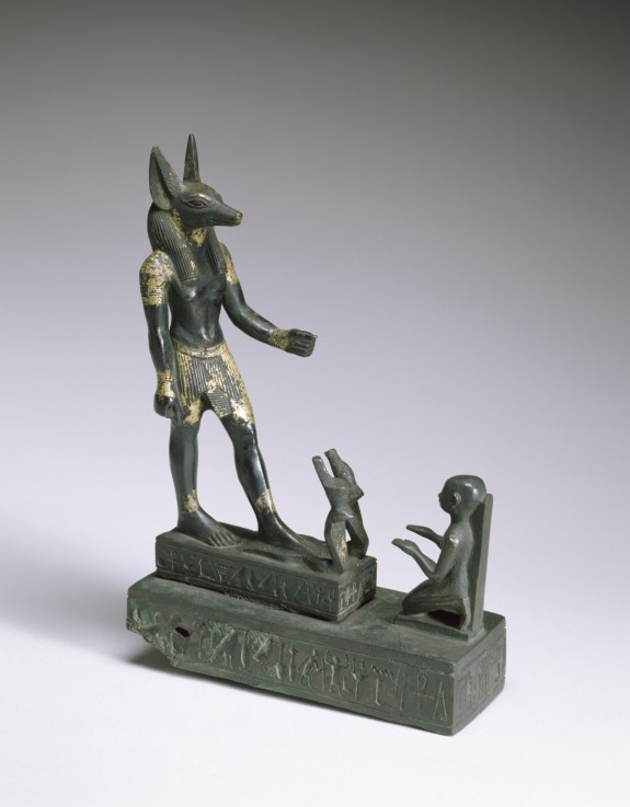 A Worshipper Kneeling Before the God Anubis
