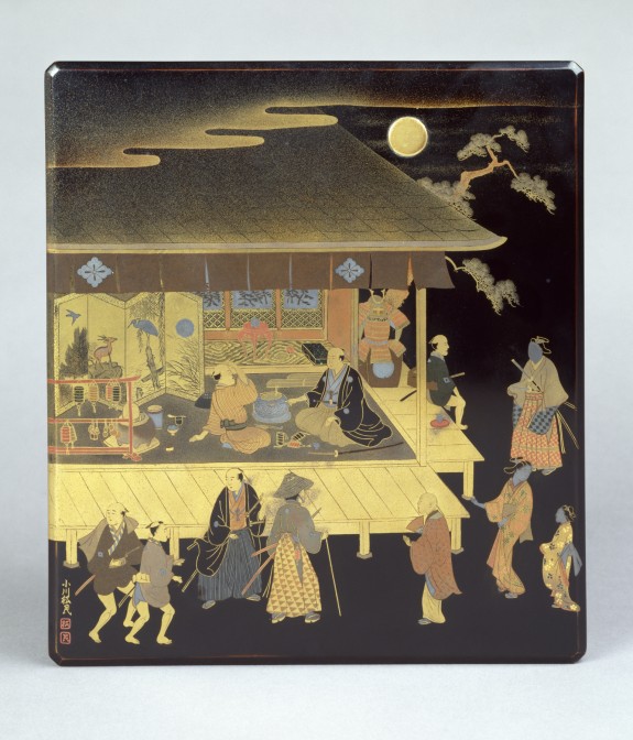 Box for Writing Implements (suzuri bako) with an Antiquarian's Shop