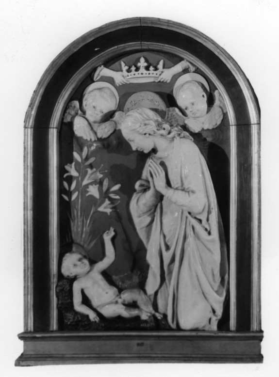 Relief with the Virgin Adoring the Child with Two Angels