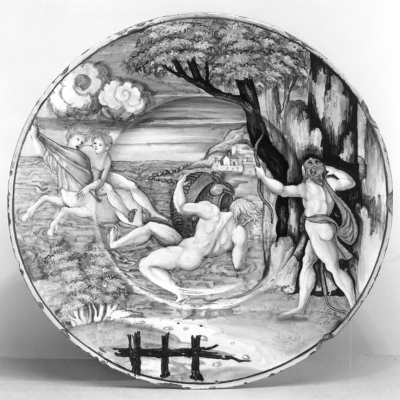 Plate with Hercules, Nessus and Deianira