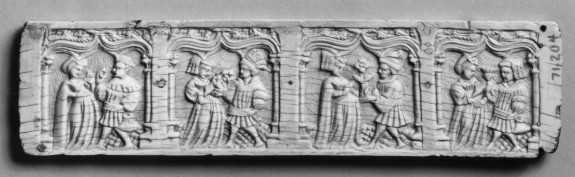 Box Panel with Lovers Exchanging Gifts