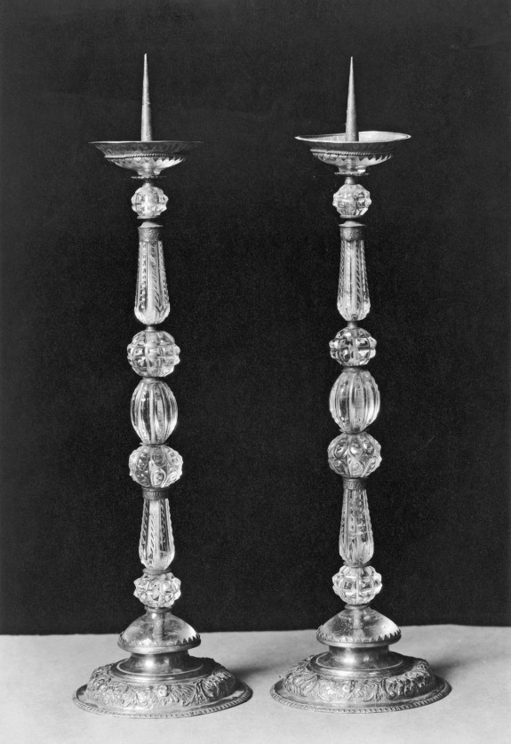 Pair of Rock Crystal Candlesticks