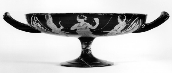 Type B Kylix Depicting Maenad and Satyr and Women and Athletes