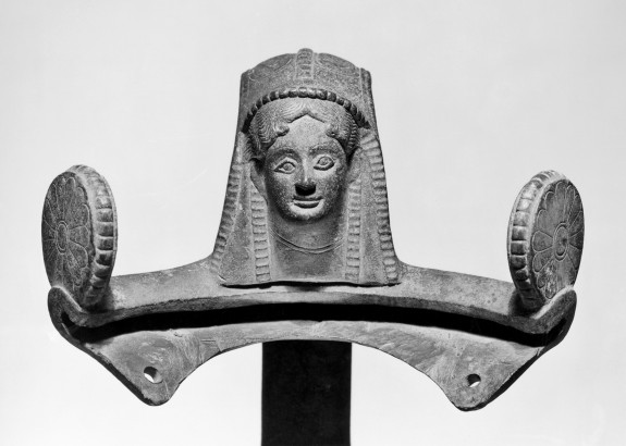Handle with the Head of a Woman