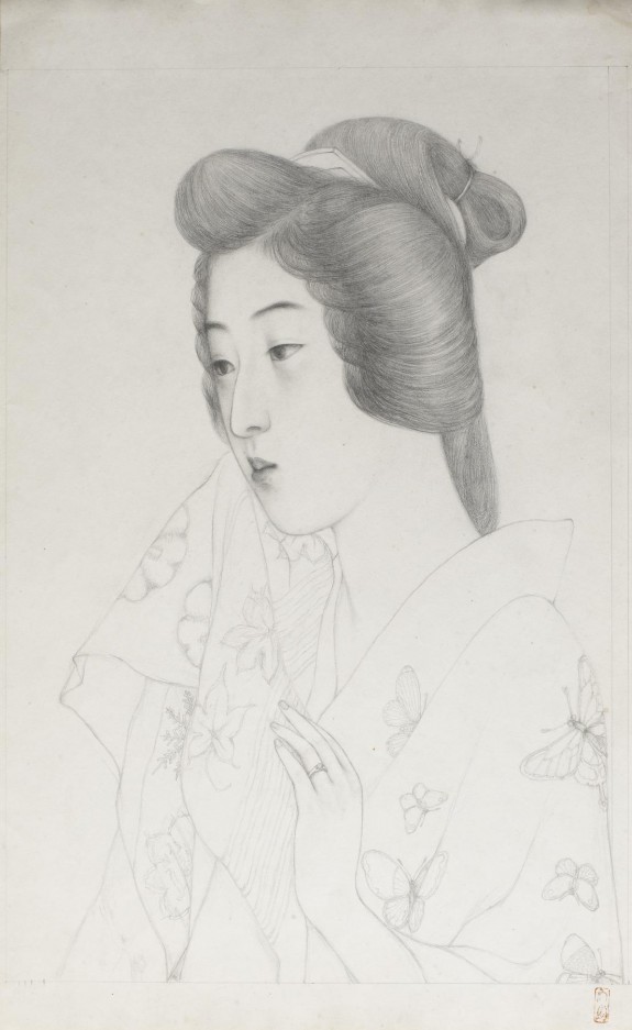 Woman Holding a Towel, sketch