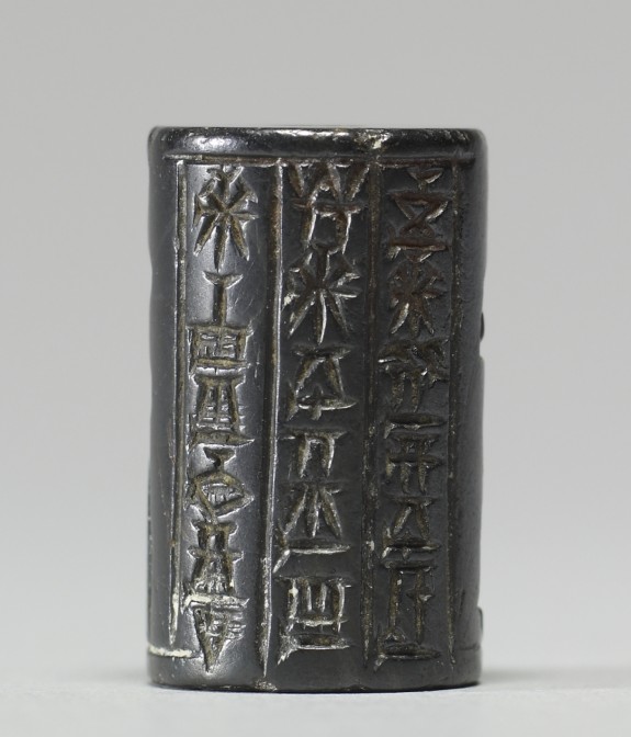 Cylinder Seal with Figures Before an Enthroned Figure