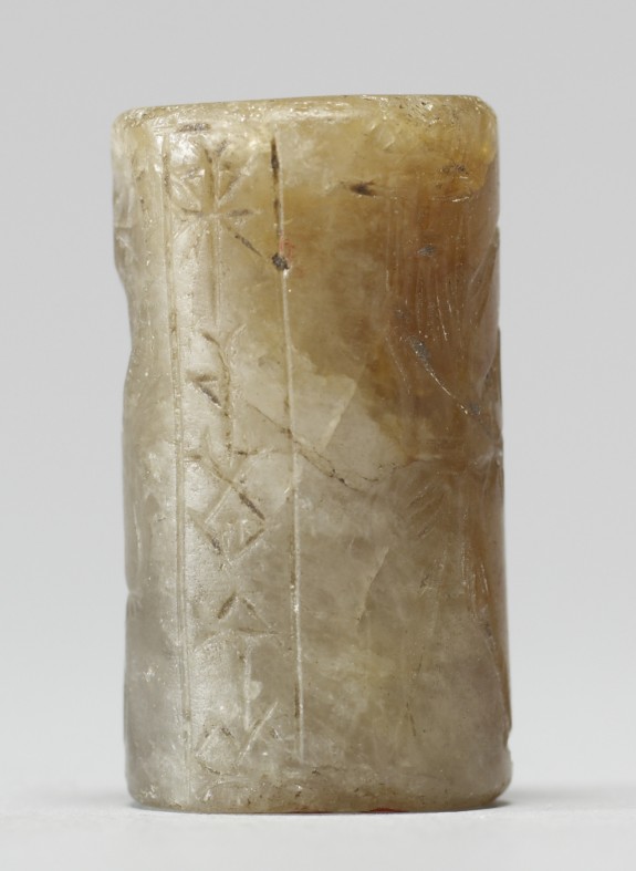 Cylinder Seal with Bull and Lion on Hind Legs