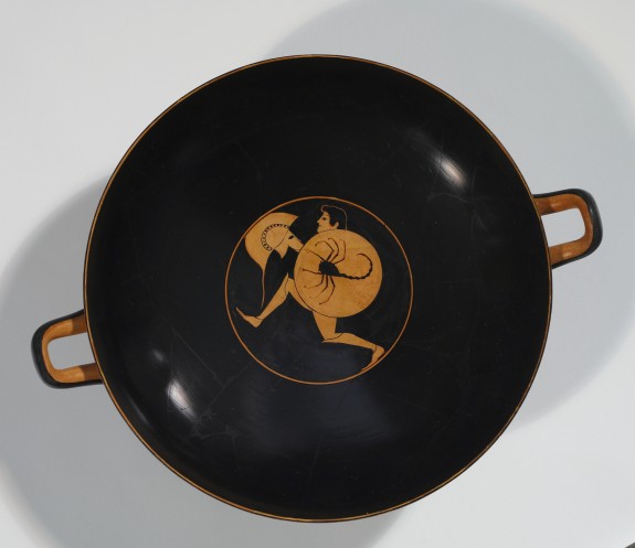 Red-Figure Kylix with Running Warriors