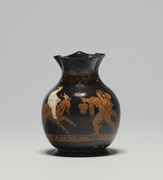 Wine Jug with Boy Riding Goat