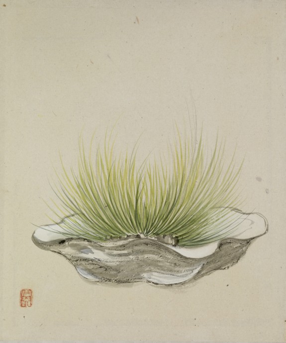 Leaf from Album Depicting Birds, Flowers, Landscapes, and Flower Pots