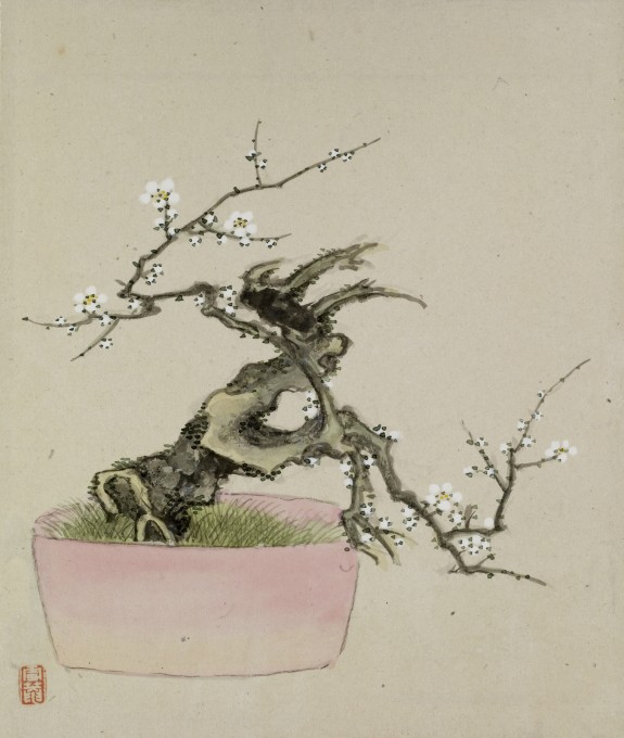 Leaf from Album Depicting Birds, Flowers, Landscapes, and Flower Pots