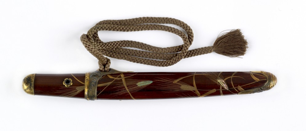 Dagger with Quail Amidst Rice Stalks