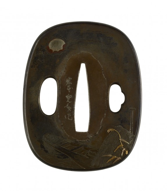 Tsuba with Boat and Moon
