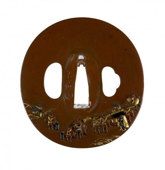 Tsuba with Fox's Wedding Procession