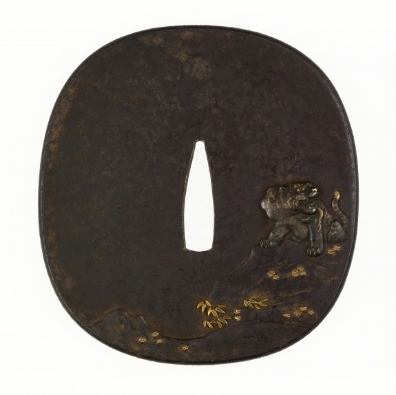 Tsuba with a Tiger on a Cliff
