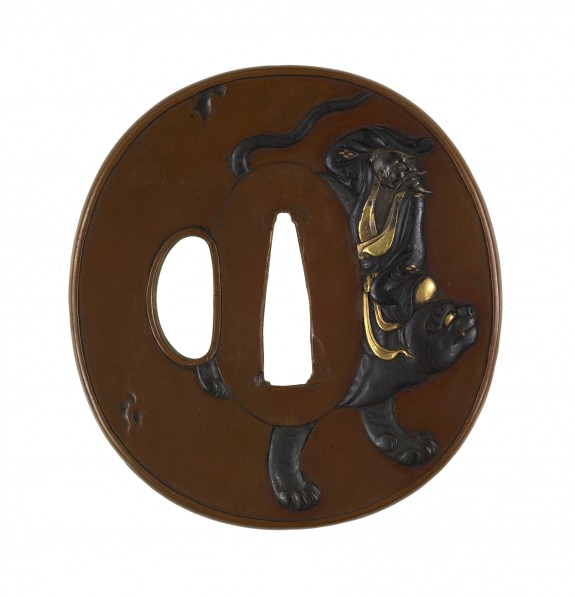 Tsuba with the Taoist Immortal Bukan and his Tiger