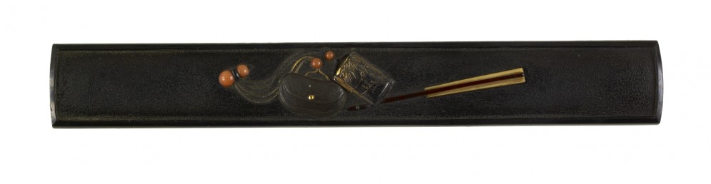 Kozuka with a Fan, Medicine Box, Tabacco Pouch, and Netsuke