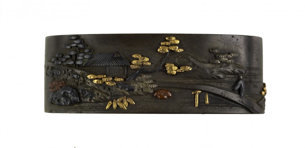 Fuchi with Landscape with a Bridge