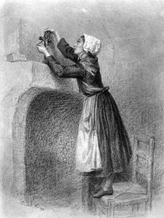 Peasant Girl Standing on Chair