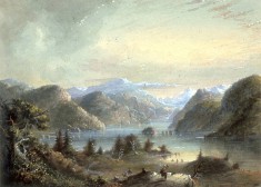 Lake Scene with River Mountain