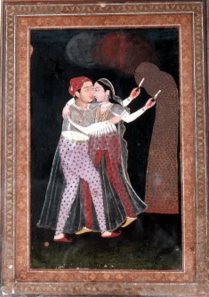Embracing Lovers with Sparklers