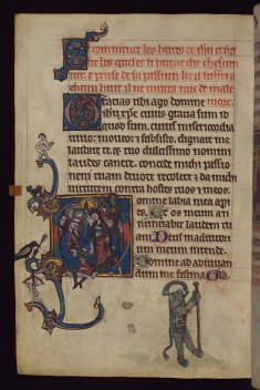 Betrayal; elephant as a pilgrim, from a marginal cycle of images of the funeral of Renard the Fox
