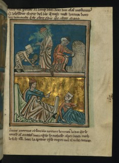 Top: Ruth Meets Boaz as she gleans (Ruth 2:4-16)