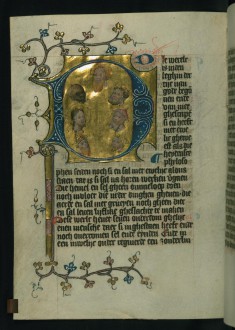 Seven ages of the world, shown as seven heads