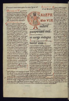 Initial "E" with Jeremiah mourning