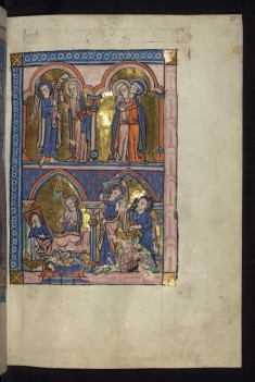 Above: Annunciation/Visitation; Below: Nativity/Annunciation to the shepherds