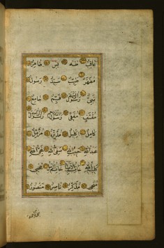 Illuminated Text Page with the Noble Names Accorded to the Prophet Muhammad