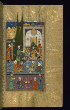An Old Woman Speaking with a Confidant of King Jamshid