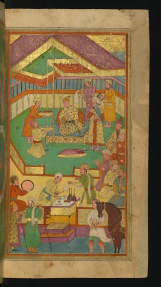 A Court Scene with Food and Music