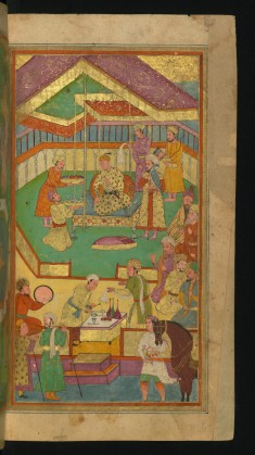 A Court Scene with Food and Music