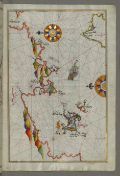 Map of the Northeastern Tip of Rhodes Island Facing the Anatolian Coast with the Island of Syme