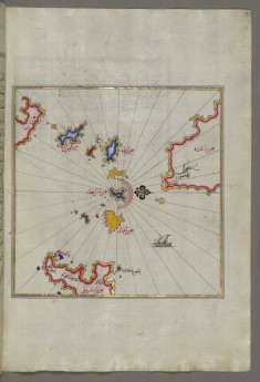 Map of Small Islands in the Region of Naxos and Amorgos in the Southeastern Aegean Sea