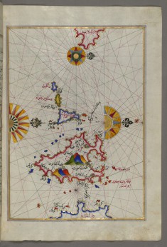 Map of the Island of Paros in the Aegean Sea