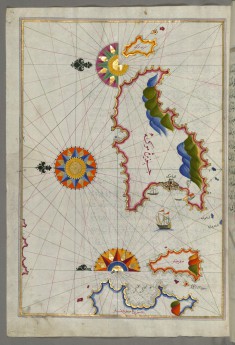 Map of Mykonos Island in the Aegean Sea