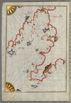 Map of the Bay of Saronikos (Atene) with the City of Athens